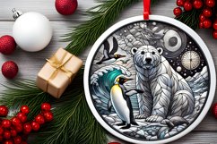 Round Christmas Ornament Sublimation|Clipart Product Image 2