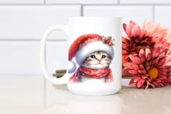 Cute Baby Cat with Santa Hat PNG Product Image 2