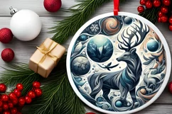 Round Christmas Ornament Sublimation|Clipart Product Image 2