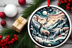 Round Christmas Ornament Sublimation|Clipart Product Image 2