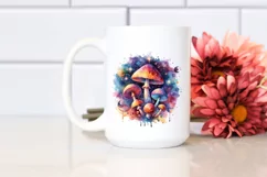 Colorful Watercolor Magical Celestial Mushroom Splashes Product Image 2