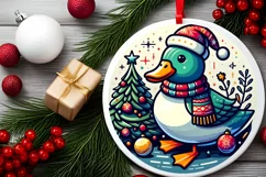 Round Christmas Ornament Sublimation|Clipart Product Image 2