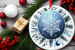 Round Christmas Ornament Sublimation|Clipart Product Image 2