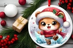 Round Christmas Ornament Sublimation|Clipart Product Image 2