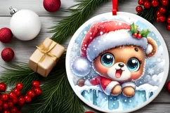 Round Christmas Ornament Sublimation|Clipart Product Image 2