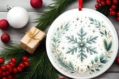 Round Christmas Ornament Sublimation|Clipart Product Image 2