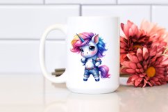 Cute Unicorn Posing, Cool Haircut PNG Product Image 2