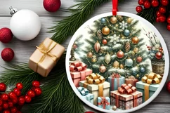 Round Christmas Ornament Sublimation|Clipart Product Image 1