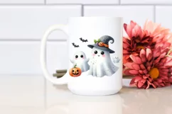 Funny Halloween Ghost Watercolor Clipart Product Image 2