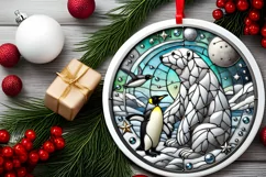 Round Christmas Ornament Sublimation|Clipart Product Image 2