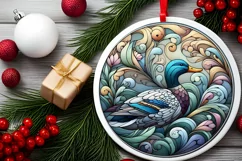 Round Christmas Ornament Sublimation|Clipart Product Image 2