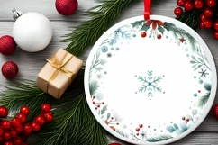 Round Christmas Ornament Sublimation|Clipart Product Image 2
