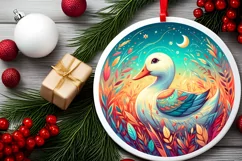 Round Christmas Ornament Sublimation|Clipart Product Image 2