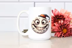 Funny Halloween Moon Watercolor Clipart Product Image 2