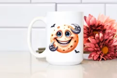 Funny Halloween Moon Watercolor Clipart Product Image 2