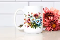 Colorful Dasy with Glossy Petals PNG Product Image 2
