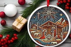 Round Christmas Ornament Sublimation|Clipart Product Image 2