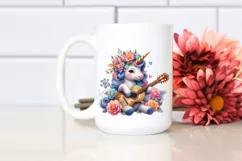 Baby Unicorn with Spanish Guitar PNG Product Image 2