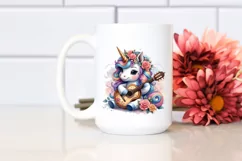 Baby Unicorn with Spanish Guitar, Fun PNG Product Image 2
