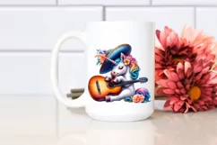 Baby Unicorn with Spanish Guitar, Fun PNG Product Image 2