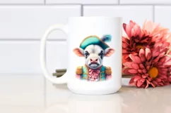 Cow in Galliard Attire, Fun PNG Product Image 2