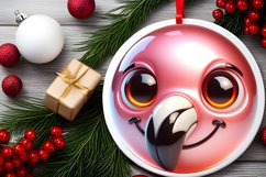Shiny Christmas Face Round Flamingo Product Image 2