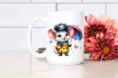 Happy Baby Mouse with Raincoat PNG Product Image 2
