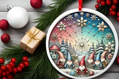 Round Christmas Ornament Sublimation|Clipart Product Image 1