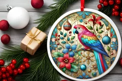 Round Christmas Ornament Sublimation|Clipart Product Image 1