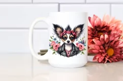 Papillon Punk Singer Watercolor Clipart Product Image 2