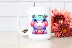 Cute Colorful Hippo Cartoon | Clipart Product Image 2