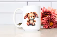Vibrant Watercolor Brownish Sewed Bunny Product Image 2