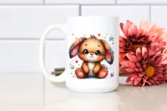 Vibrant Watercolor Brownish Sewed Bunny Product Image 2