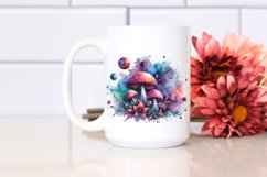 Colorful Astral Mushroom Watercolor Clipart Product Image 2