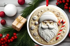 Round Christmas Ornament Sublimation|Clipart Product Image 2