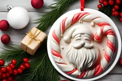 Round Christmas Ornament Sublimation|Clipart Product Image 1