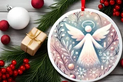 Round Christmas Ornament Sublimation|Clipart Product Image 1