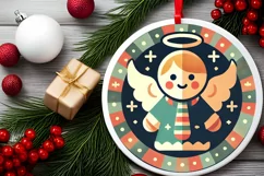 Round Christmas Ornament Sublimation|Clipart Product Image 2
