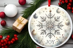 Round Christmas Ornament Sublimation|Clipart Product Image 2