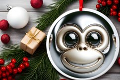 Shiny Christmas Face Round Monkey Product Image 2