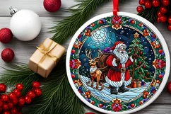 Round Christmas Ornament Sublimation|Clipart Product Image 2