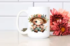 Cute Baby Scarecrow Watercolor Product Image 2