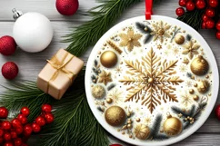 Round Christmas Ornament Sublimation|Clipart Product Image 2