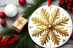 Round Christmas Ornament Sublimation|Clipart Product Image 2
