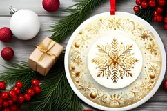 Round Christmas Ornament Sublimation|Clipart Product Image 2