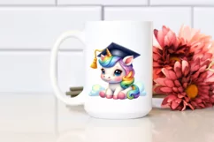 Baby Unicorn with Graduation Cap PNG Product Image 2
