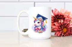 Baby Unicorn with Graduation Cap PNG Product Image 2