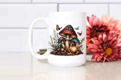 Magical Mushroom with Watercolor Splash PNG Product Image 2
