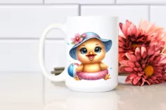 Excited Baby Chick Watercolor Clipart Product Image 2