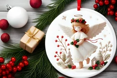 Round Christmas Ornament Sublimation|Clipart Product Image 1